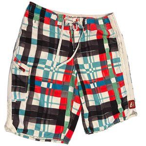 Matix Mens Board Shorts Red White Blue Black Cargo Pocket Swim Trunks 34